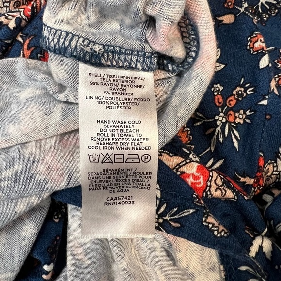 Loft Beach Navy Floral Maxi Dress Size M - Picture 4 of 7